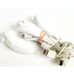 3x Official Wii Nunchuck White Remote Nintendo  Motion  Wii U OEM Controller